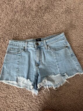 Just Black Light Blue Distressed Denim Cutoff Shorts